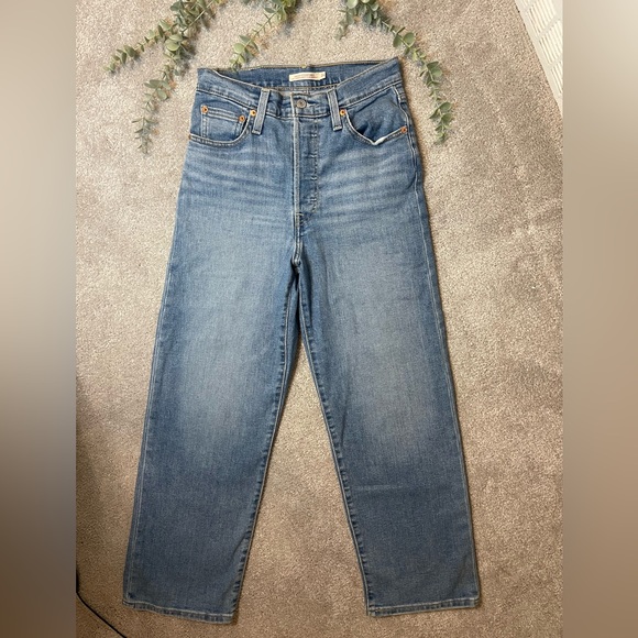 Ribcage Straight Ankle Women's Jeans 26 in Dance Around Medium Wash - Picture 9 of 12